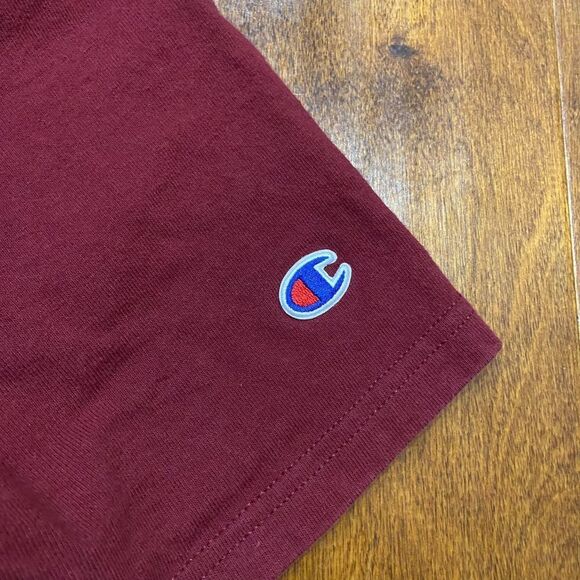 Champion Basic Fit Vintage 90s Maroon Red Cotton T-Shirt Men's Size Small - Picture 4 of 9